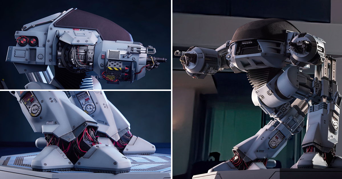 PCS《機器戰警》ED-209 1/3 比例雕像 搭載重裝火力的雙足鎮暴機械 87 公分立體化！