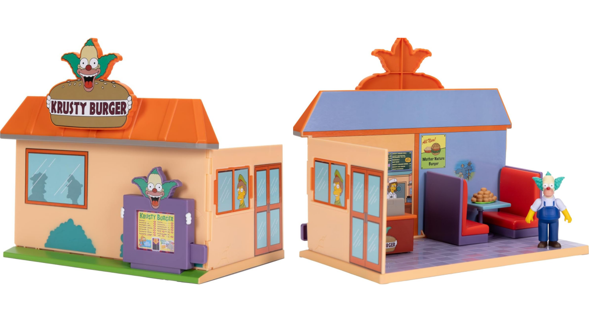 JAKKS Pacific『辛普森家庭 醜八怪漢堡（Krusty Burger）』2.5 吋比例場景組，再現小丑阿基漢堡店的經典場景！