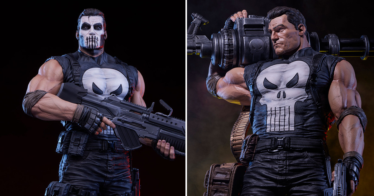 PCS MARVEL「制裁者」（Punisher）1/3 比例全身雕像 一般版/豪華版 扛著迷你砲機槍的大魄力身姿！