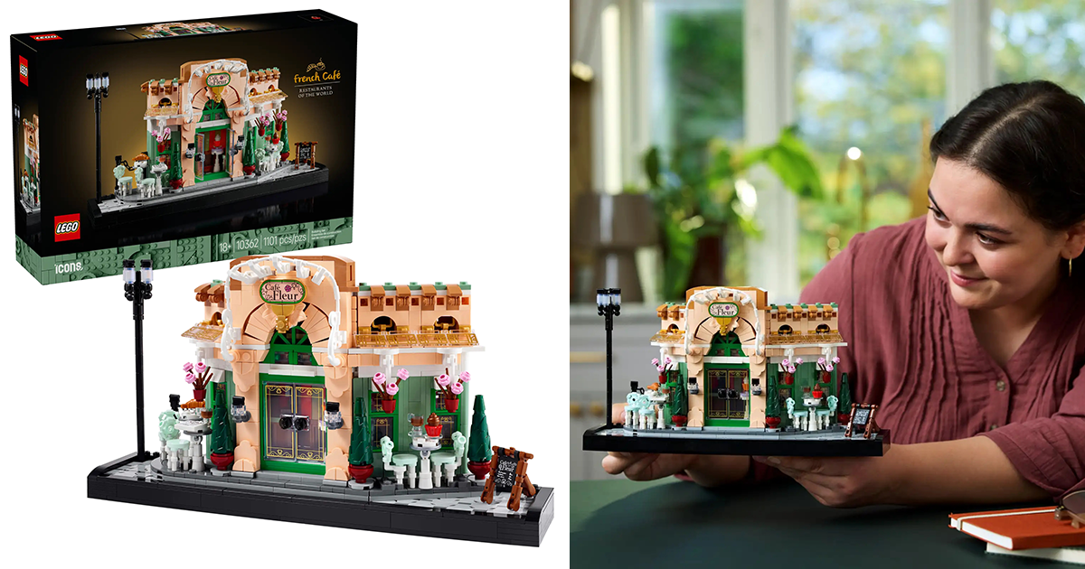 LEGO 10362 Icons 系列「法國咖啡館」（French Café）專為點綴書架而生！造型優美且輕薄的建築模型