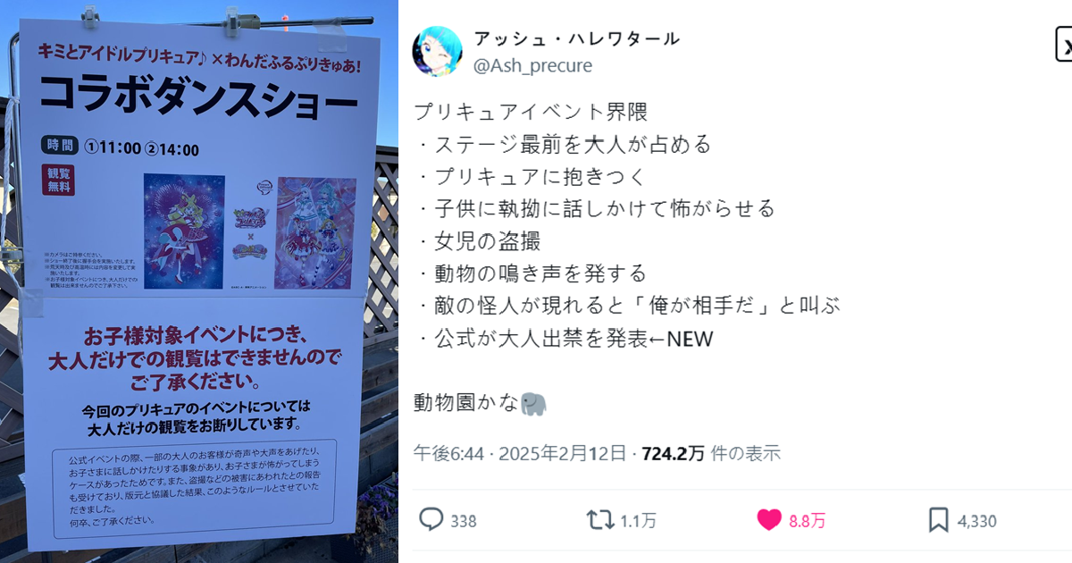 《光之美少女》實體活動禁止純大人入場引熱議  粉絲哀嘆 : 過往的糟糕案例太多了