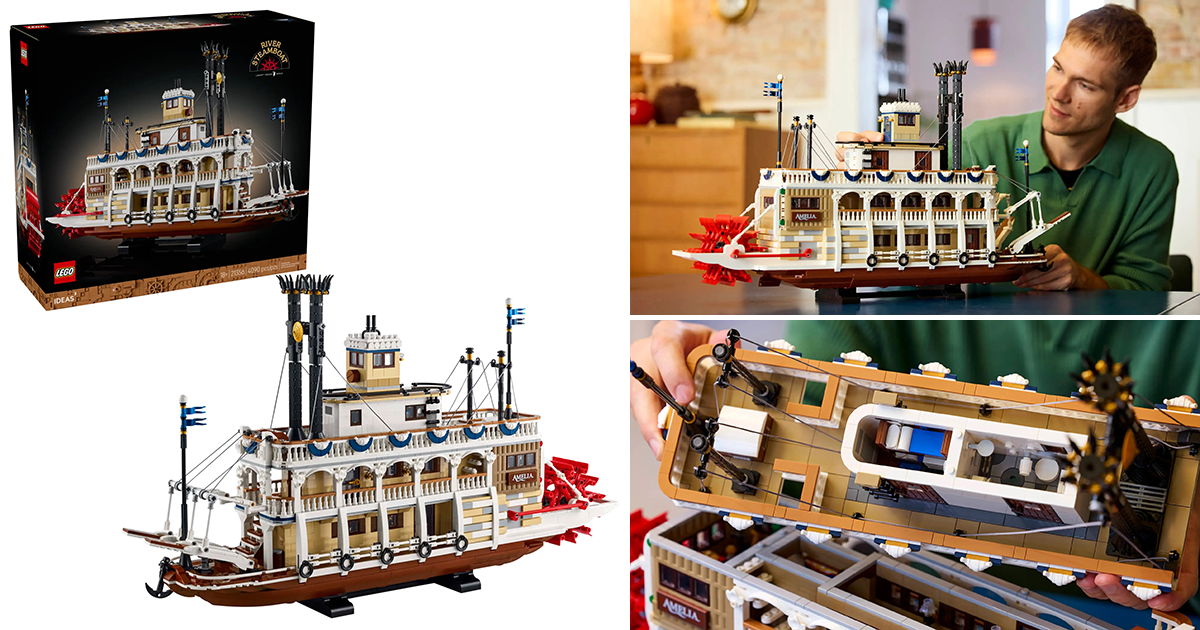 LEGO 21356 Ideas 系列「蒸汽遊河船」（River Steamboat）零件數突破四千大關的復古外輪船入港！