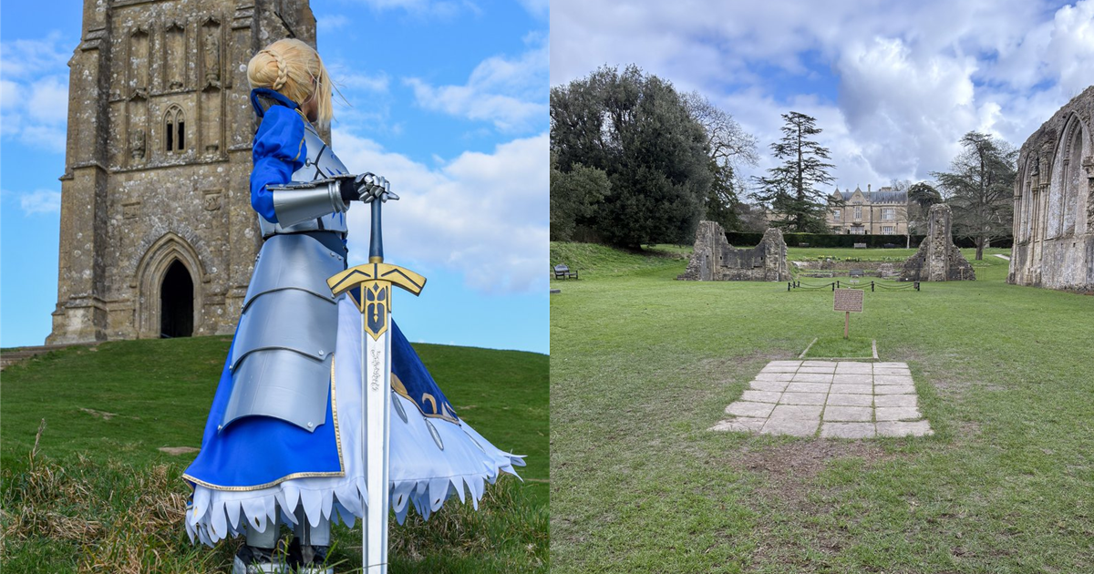 Coser扮《Fate/stay night》Saber在亞瑟王聖地「格拉斯頓伯里」 粉絲直呼：王者歸來！