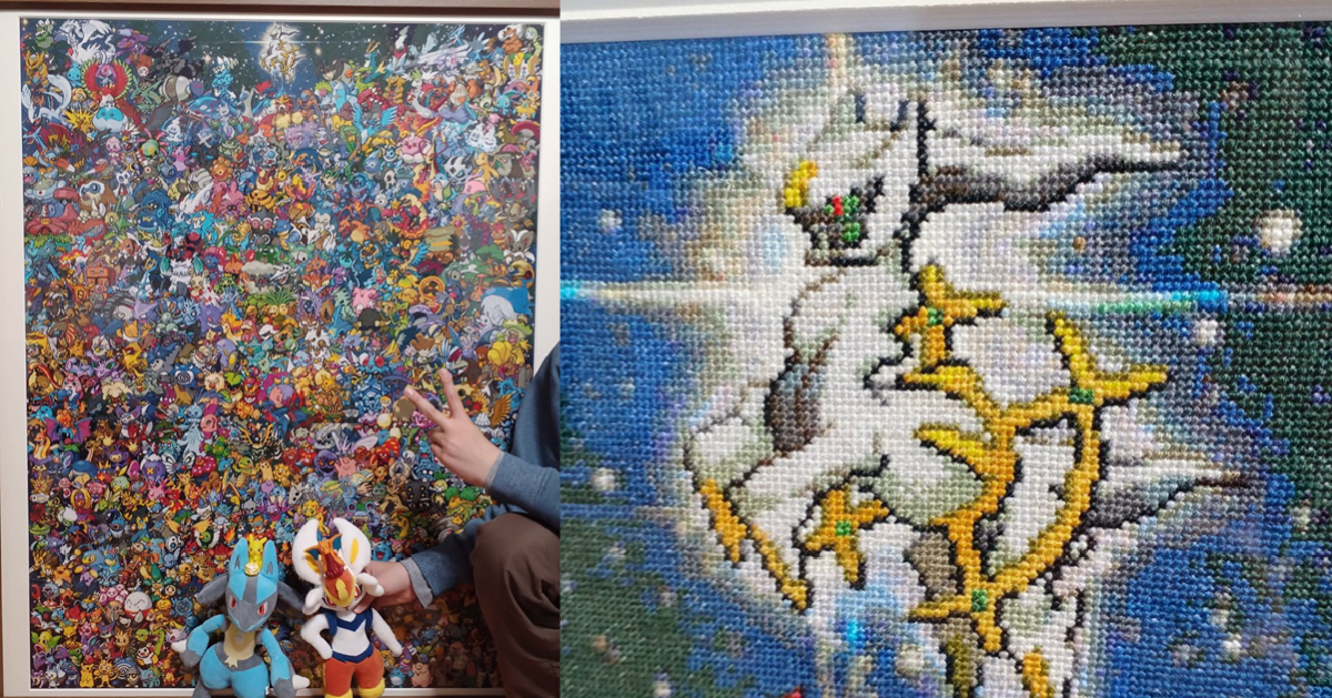 歷時四年超狂傑作！推主手作超過「超過600隻寶可夢的超巨型刺繡」博網友絕讚不已