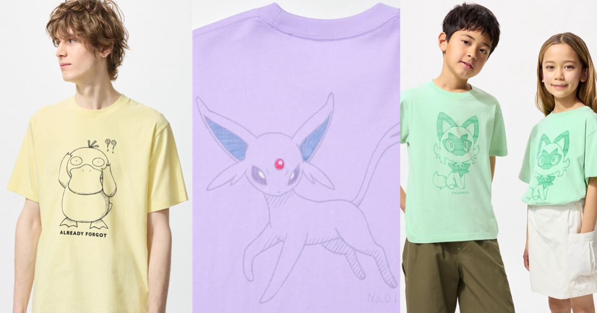 UNIQLO ✕《寶可夢》筆繪風格「Pokémon Sketch」聯名UT又一波！ 親子都有六月上市