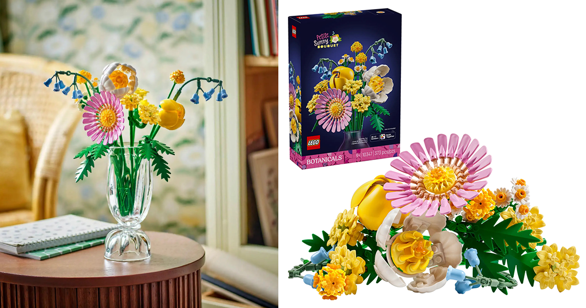 LEGO 10347 Icons 系列「燦爛小花束」（Petite Sunny Bouquet）親手拼搭色彩粉嫩的春季花卉！