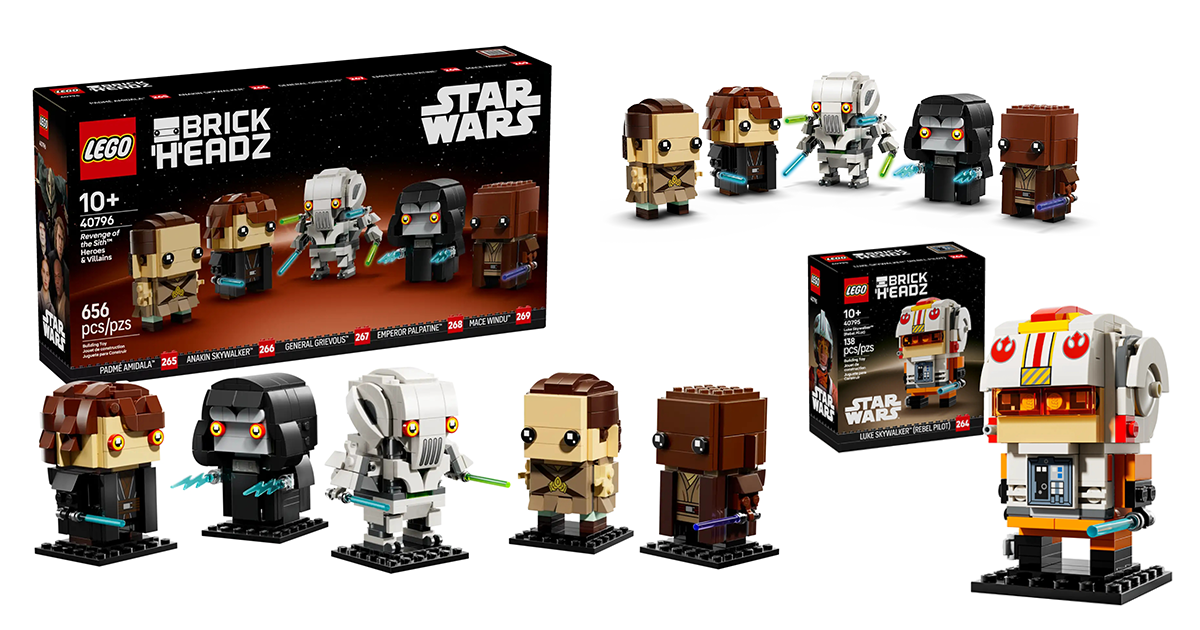 LEGO BrickHeadz 系列「40795 路克·天行者 (反抗軍飛行員) 」＆「40796 西斯大帝的復仇 英雄與敵人」