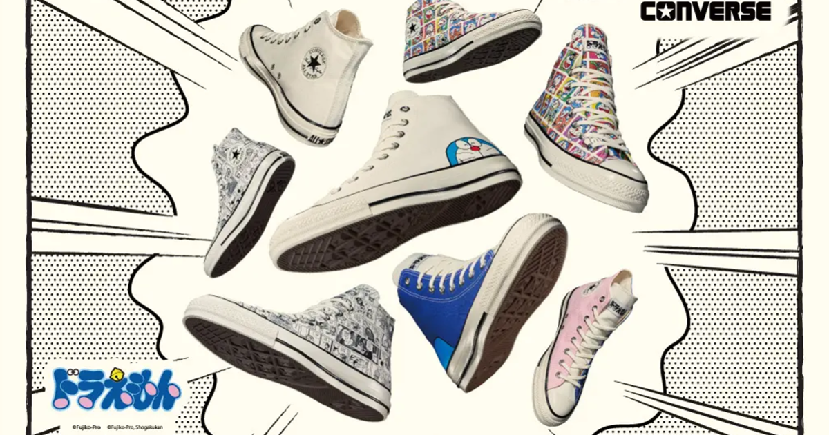  CONVERSE✕《哆啦A夢》聯名鞋款&背包系列  經典漫畫插圖融入設計超可愛！