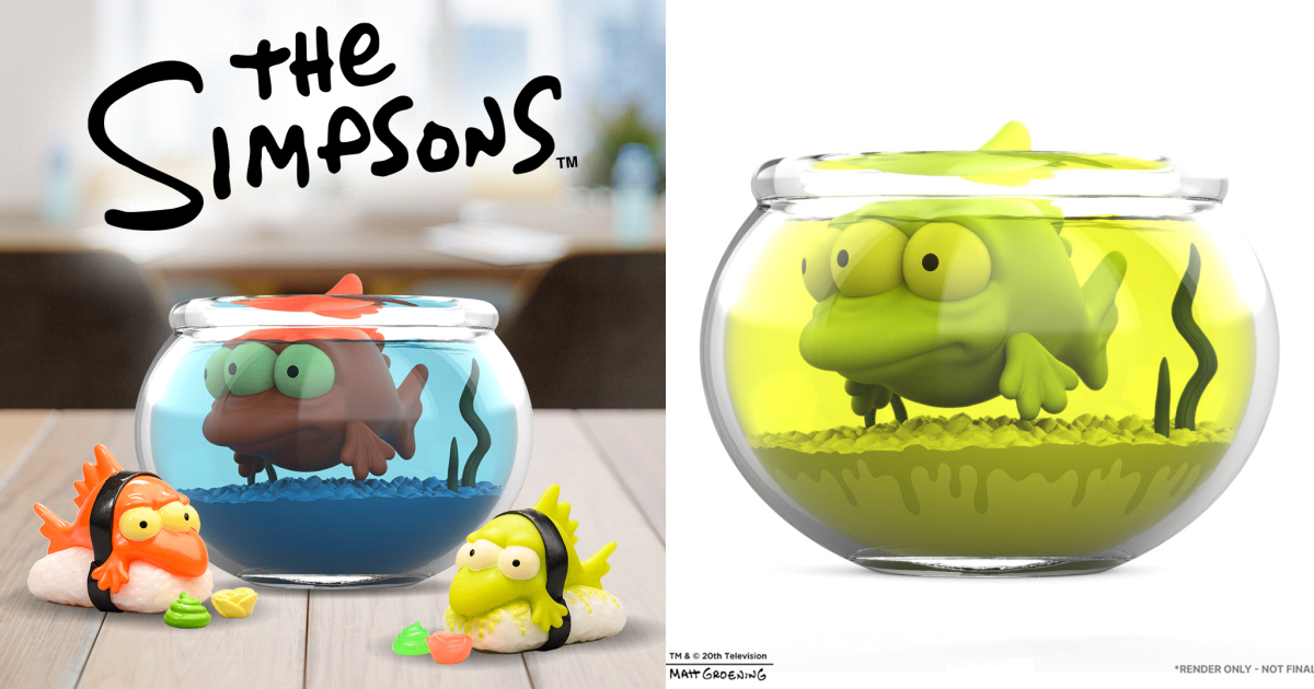 KIDROBOT『《辛普森家庭》魚缸裡的三眼魚布林克 一般版／夜光核能版』5.5吋軟膠玩具