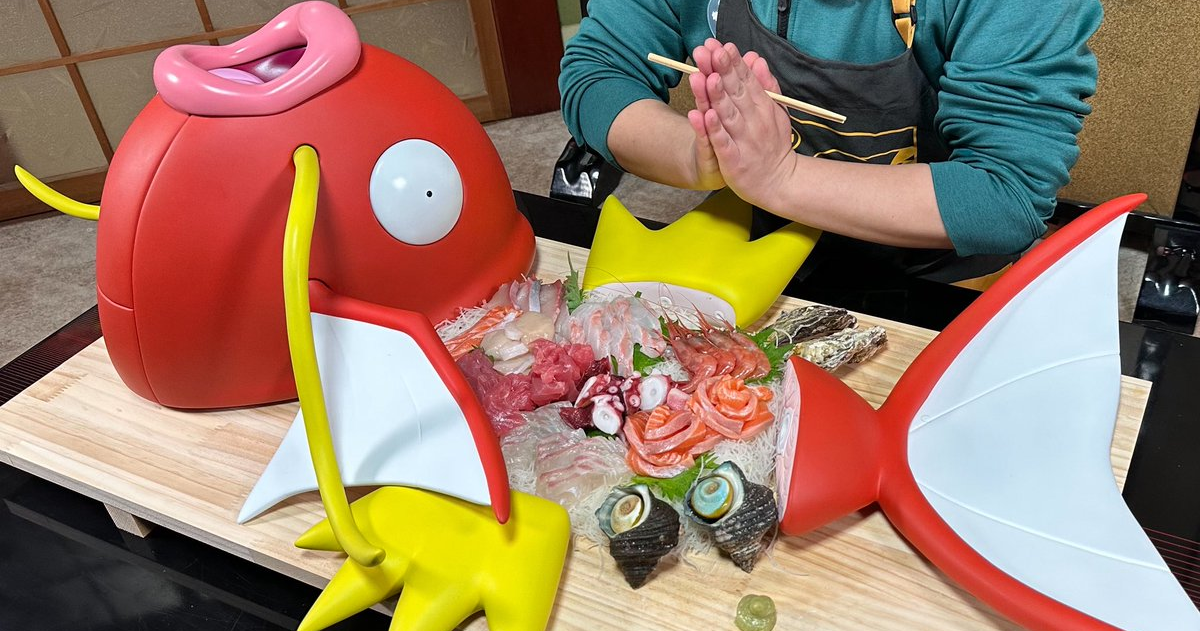 黏土達人與日本千萬料理YouTuber協力打造「鯉魚王生魚片」 超浮誇效果讓網民絕讚不已