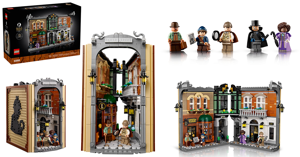 LEGO 10351 Icons 系列「夏洛克·福爾摩斯：書檔」（Sherlock Holmes: Book Nook）能夠收闔的貝克街場景！