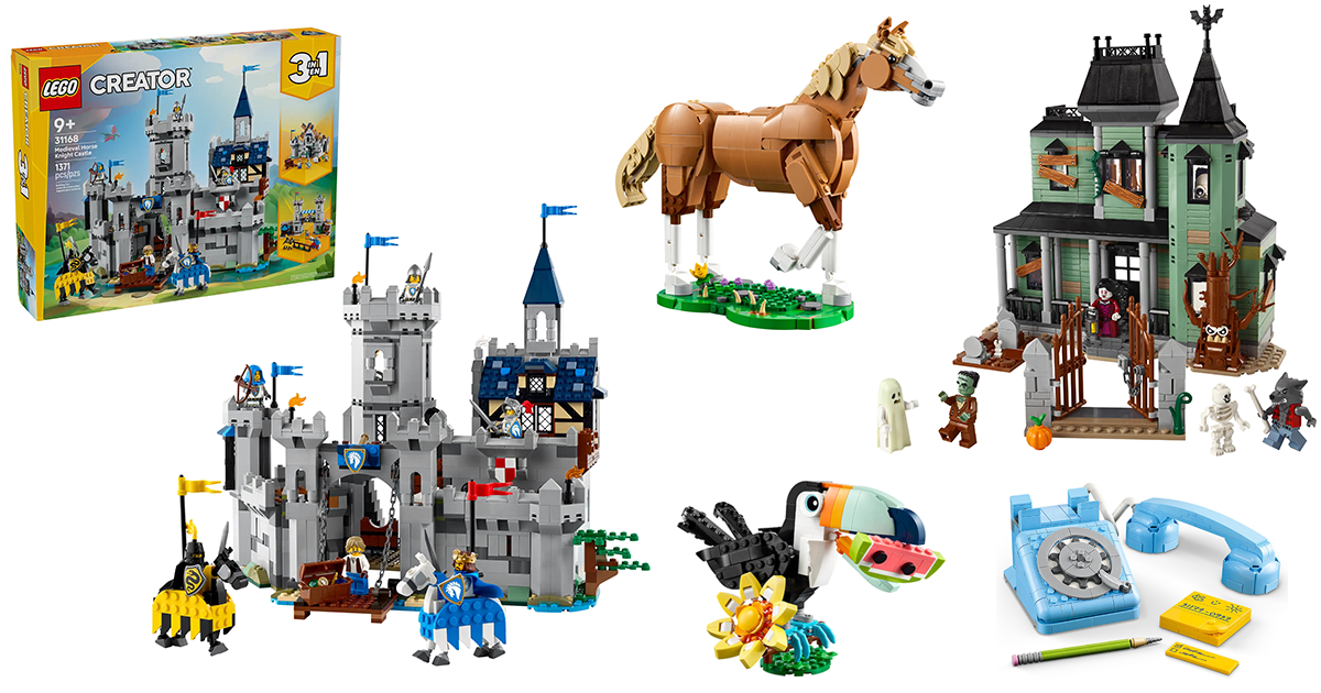LEGO 創意系列 2025 年 8 月五款新品發表！令人興奮的鬧鬼洋樓、中世紀群馬騎士城堡