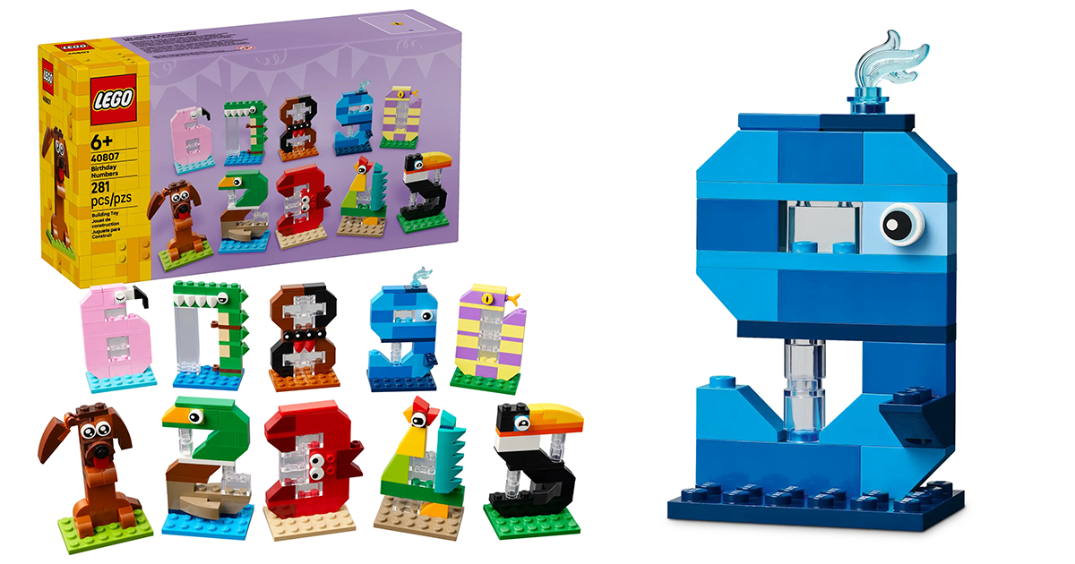 LEGO 40807「生日數字」（Birthday Numbers）九種動物化身可愛數字模型！