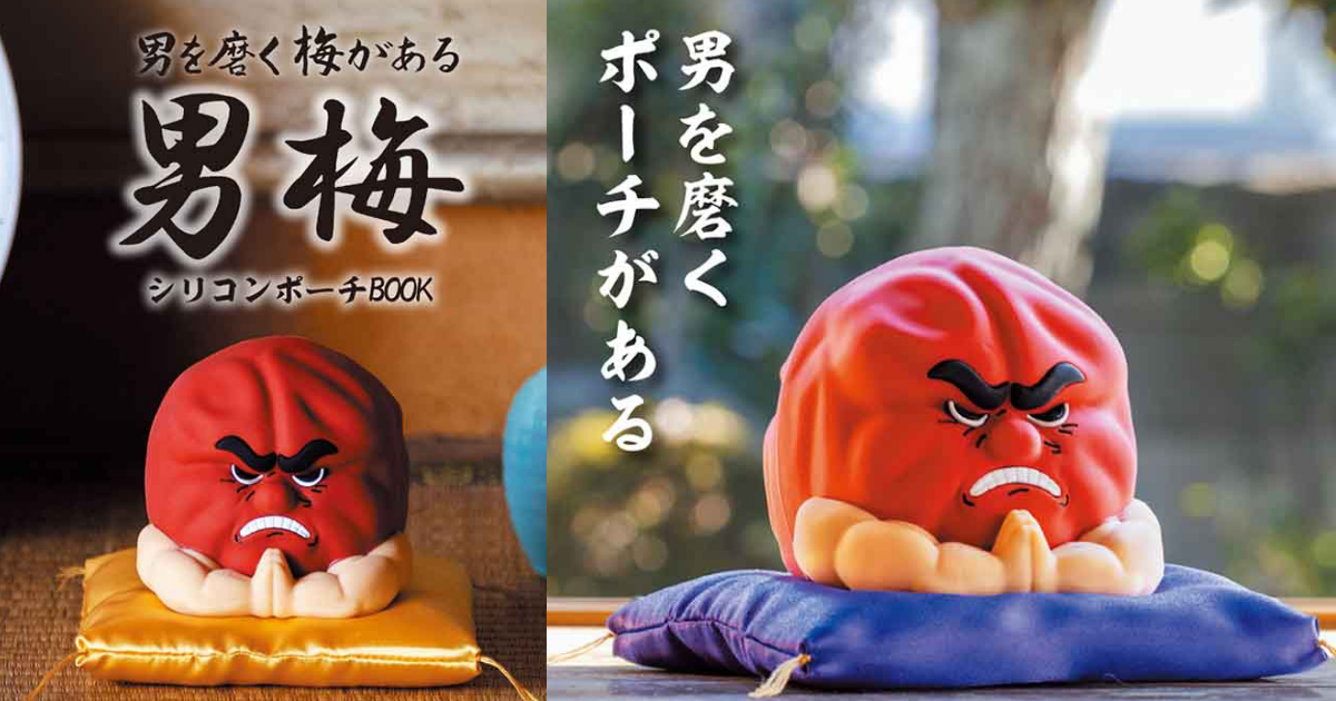 寶島社『男梅藏立體矽膠小物包BOOK』，那顆能夠磨練男人的硬漢梅子立體化成肌肉包包啦！