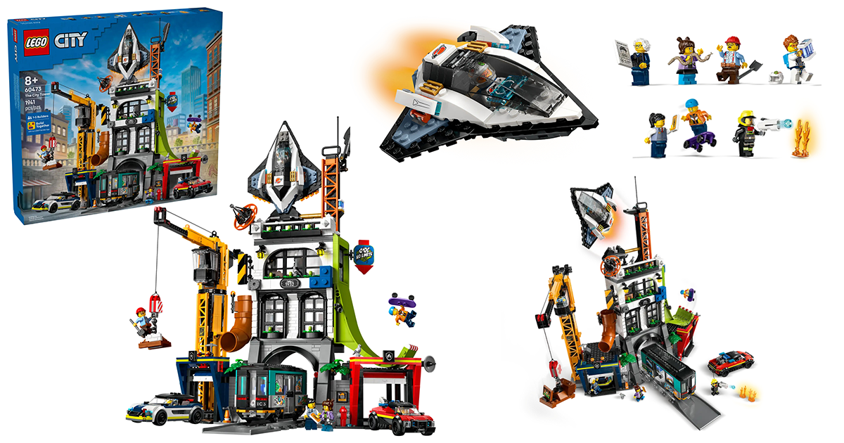 LEGO 60473 城市系列「城市綜合大樓」（City Tower）融合警察、消防、太空元素的三層樓建築！