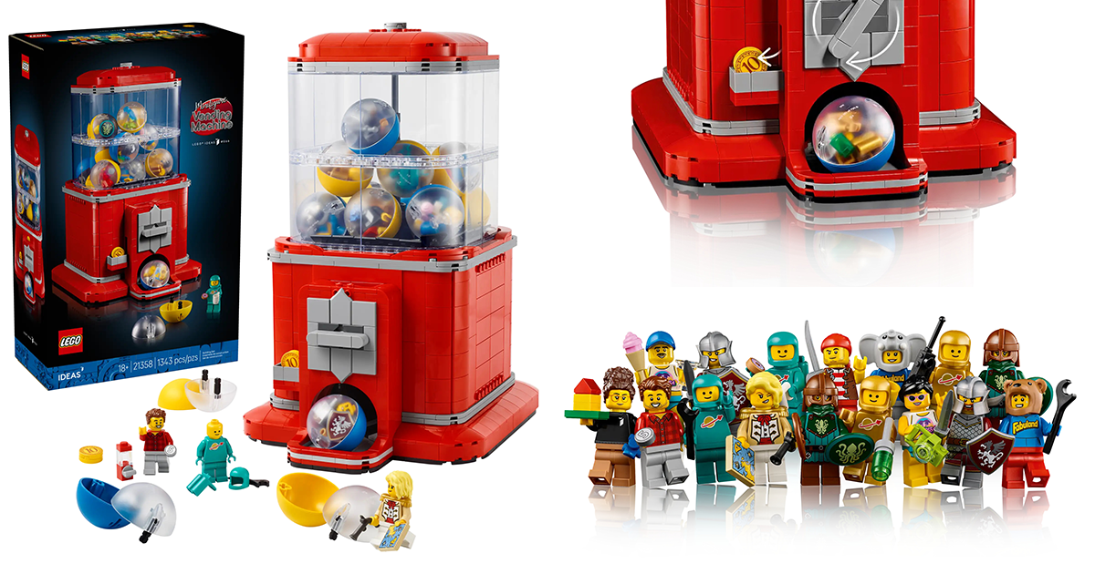 LEGO 21358 Ideas 系列「人偶扭蛋機」（Minifigure Vending Machine）不僅能實際運作還附上誠意滿滿的16隻人偶！