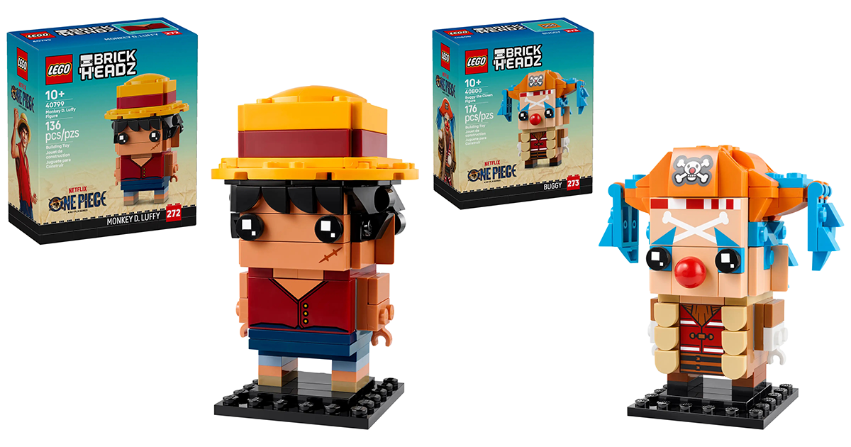 LEGO 40799、40800《航海王》真人版 2025 年 8 月新作（下）魯夫＆巴其的 BrickHeadz 人偶！