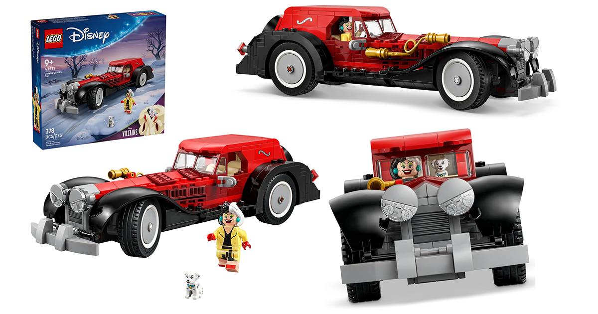LEGO 43277《101忠狗》庫伊拉的汽車（Cruella De Vil's Car）前輪內龜板是黑色的金探子翅膀零件！