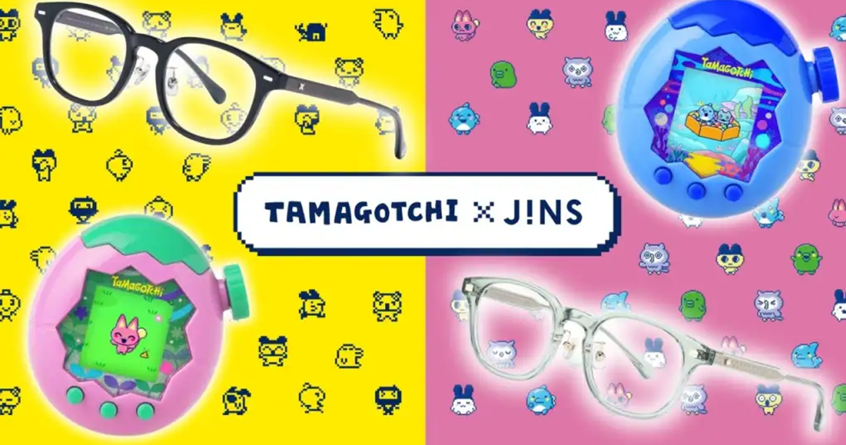 JINS ✕「塔麻可吉」聯名鏡框 新機種《Tamagotchi Paradise》&復古點陣風都加入設計！