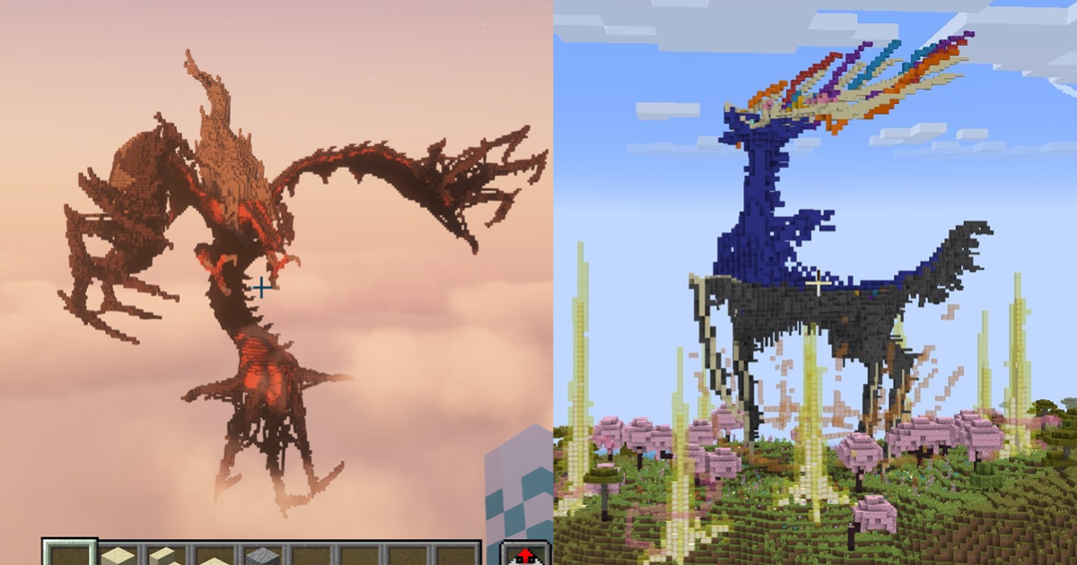 日推主用《Minecraft》打造《寶可夢X／Y》兩尊傳說神獸　網大讚：這真的是神建築！