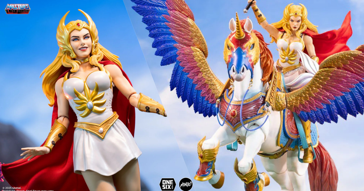 MONDO「《太空超人》神力女超人與凌雲飛馬（She-Ra™ and Swift Wind™）限時版」1/6 比例可動人偶套組