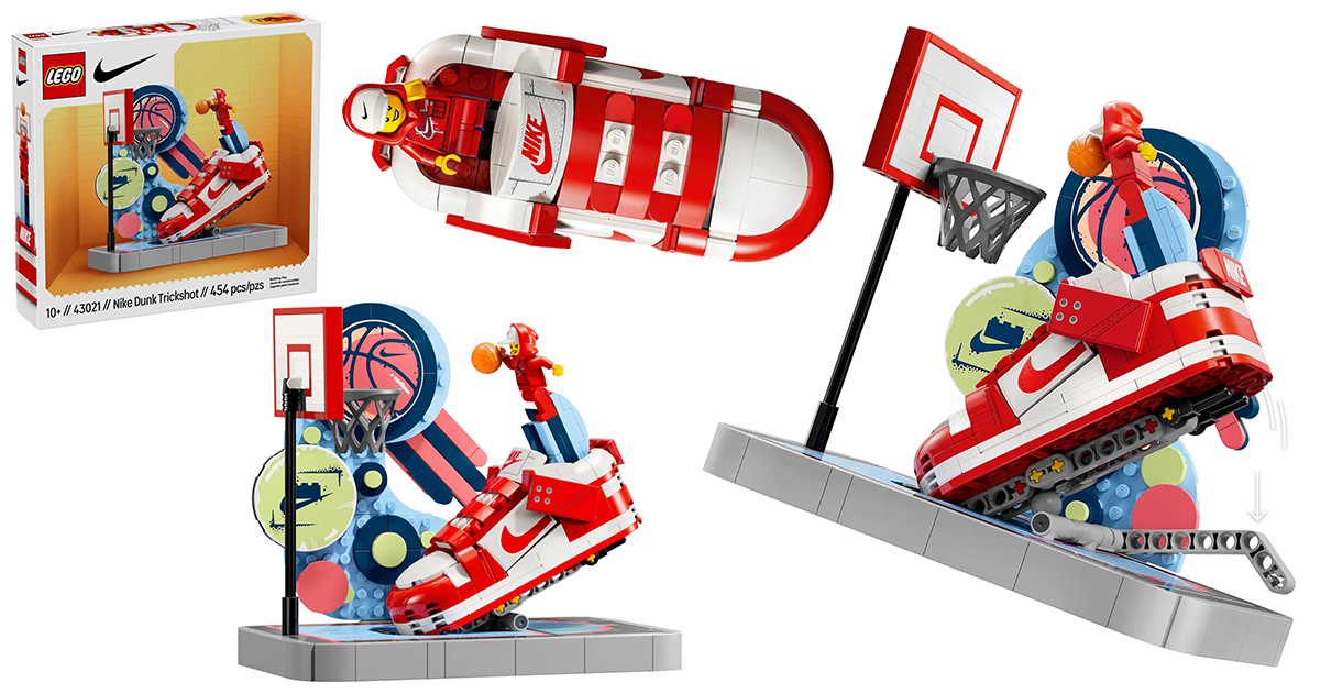LEGO 43021「Nike Dunk Trickshot」用樂高人偶玩出花式扣籃場景！