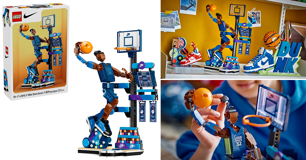 LEGO 43010「Nike Slam Dunk」自由展現飛躍半空的灌籃動作、還能自由打造球員外觀！