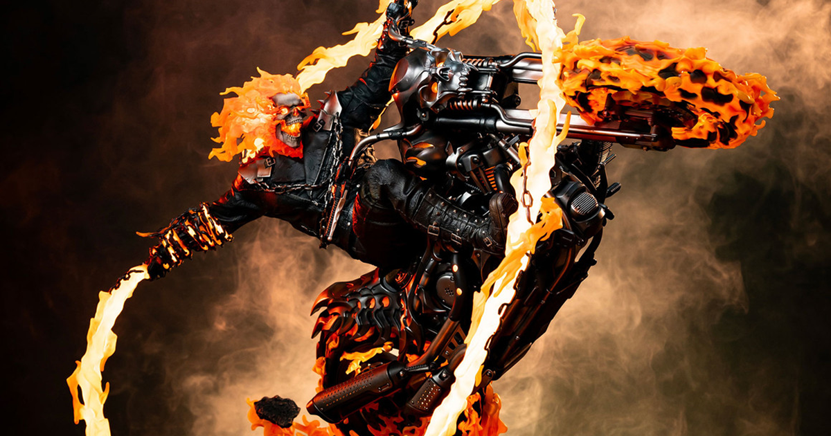 PCS MARVEL「惡靈騎士」（Ghost Rider）1/3 比例全身雕像 狂暴奔馳的恐怖身影、炙熱強襲！