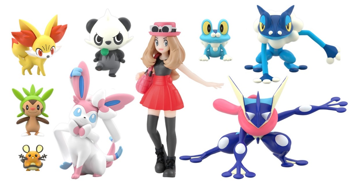 萬代 1/20 比例食玩『POKEMON SCALE WORLD 卡洛斯地區套組』甲賀忍蛙、呱呱泡蛙、咚咚鼠登場！