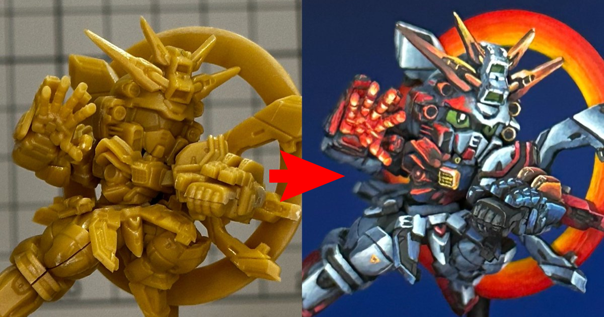 推主強大塗裝僅3.8cm「神鋼彈」SD食玩模型   插畫風格彷彿感受到手掌正燃燒發光！