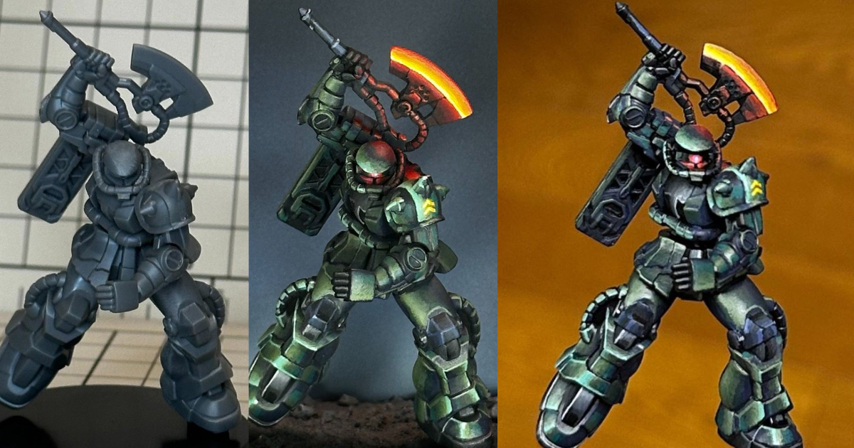 推主塗裝五公分『GUNDAM ASSEMBLE』薩克II模型 電熱斧高溫效果獲官方冠軍肯定！