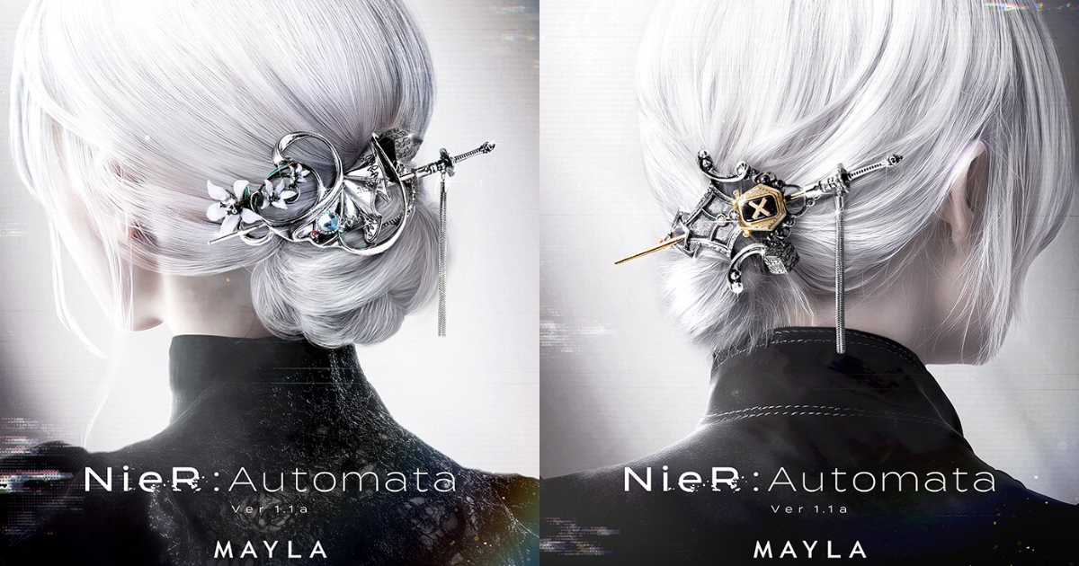 MAYLA ✕《NieR:Automata Ver1.1a》聯名造型髮簪  2B&9S兩款華麗搭配展現！