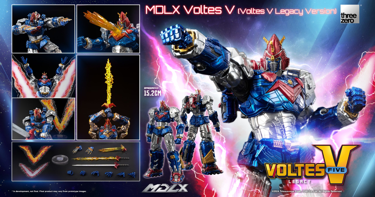 MDLX『Voltes V: Legacy 雷霆五號』合金可動模型  塗裝再現金屬質感、附多樣武裝特效零件！