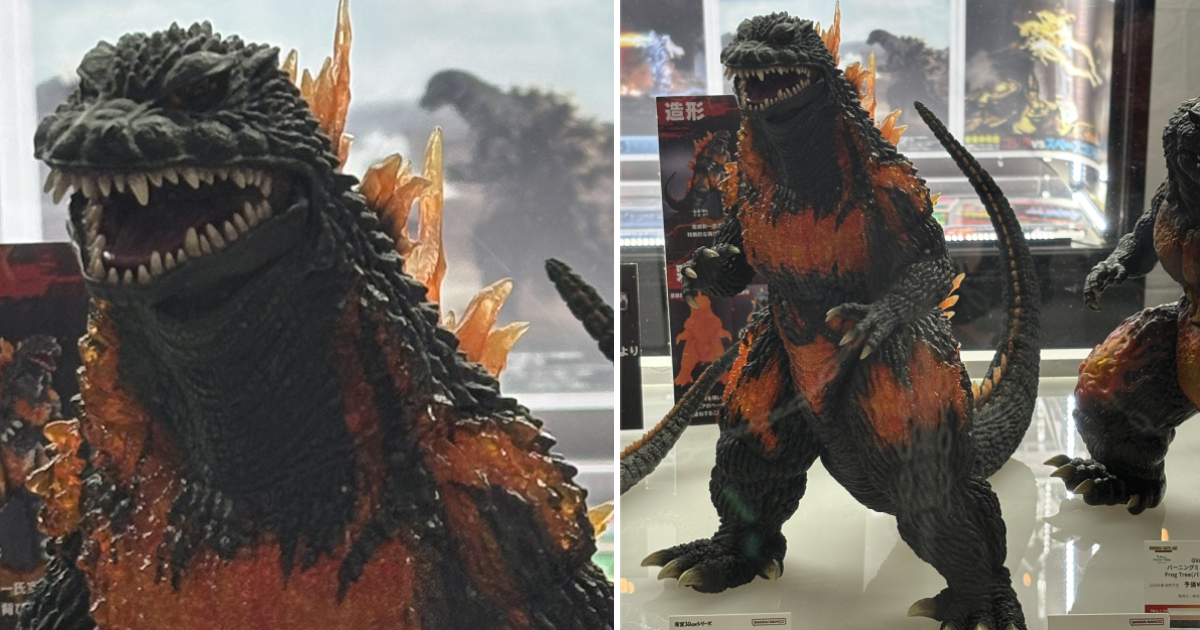 東寶30cm系列『紅蓮千禧哥吉拉』上色樣品展出  透明材質結合塗裝再現炙熱的皮膚、背鰭！