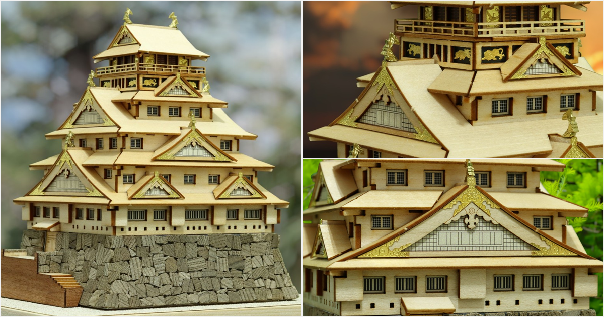 The Beauty of a Wooden Miniature City: Woody Joe 1/400 Osaka Castle