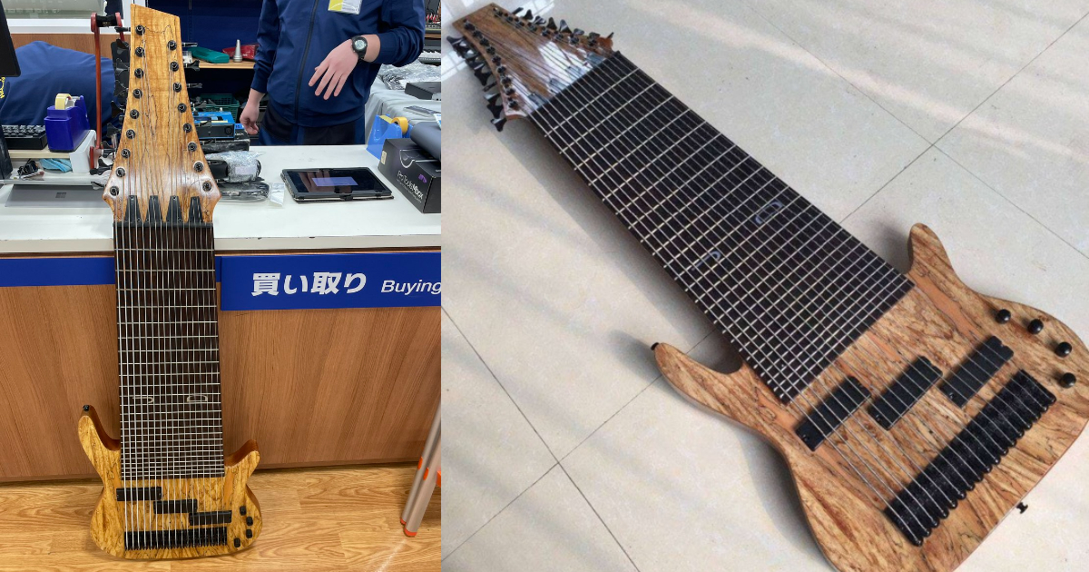 Japanese Instrument YouTuber Consigns "17-String Bass" at Secondhand Store, Performance Video Goes Viral