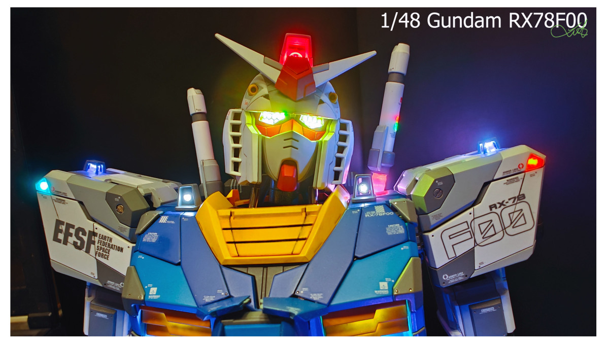 Hack into Gundam System (1/48 Gundam RX-78F00 Bust Model)