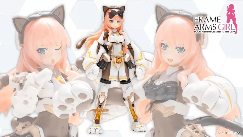 Frame Arms Girl "Durga I <Cat Armor Ver. Calico>" - A New Color Version, Sexy and Cute, Wearing Black Sheer Tights!