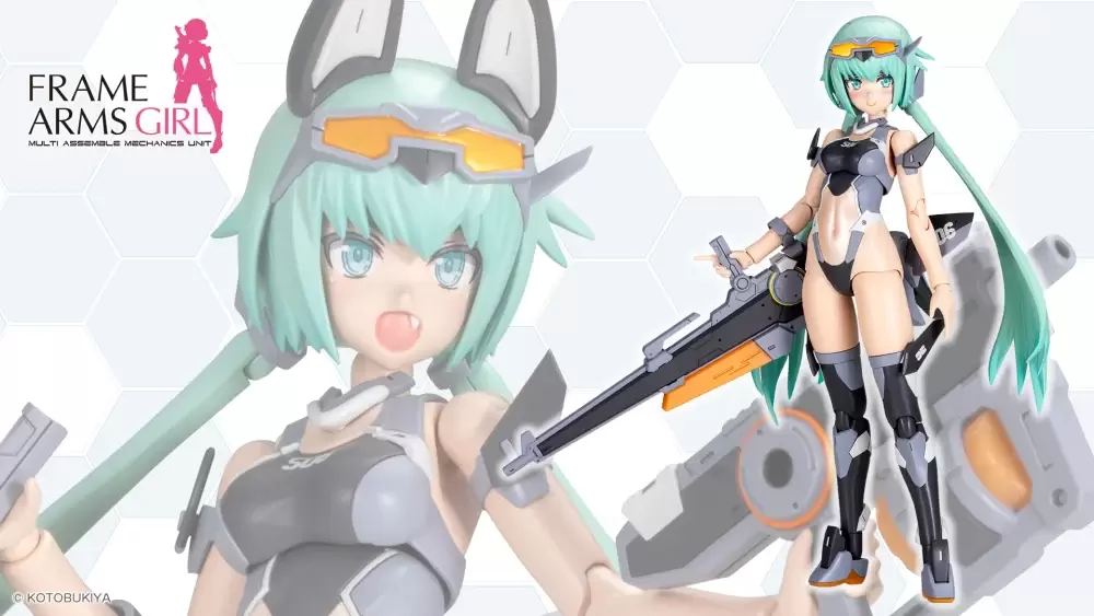 Frame Arms Girl "Stylet Swimsuit Low Visibility Ver." Features Bold Abdominal Cut-out Design, Diverse Ear Parts for Rich Expression Changes!