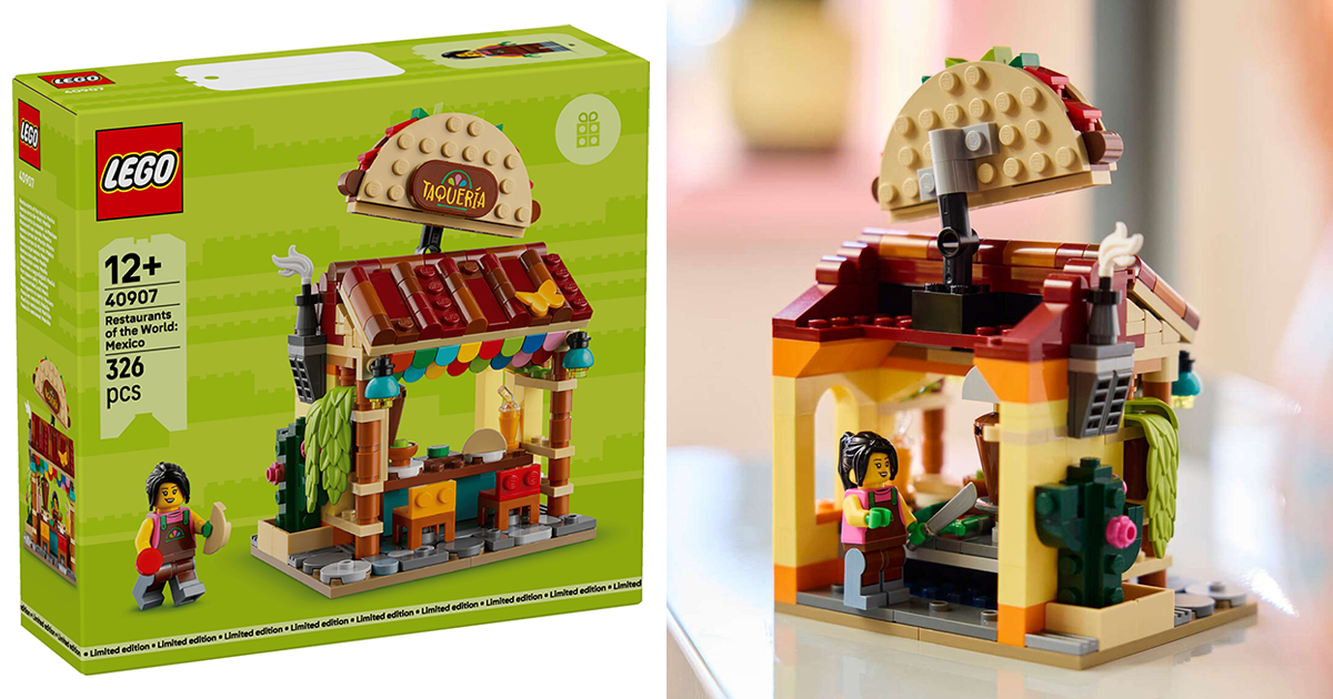 LEGO 40907 "Restaurants of the World: Mexico" Gift with Purchase Information Revealed! The Large Taco Decoration on the Roof is Super Cute