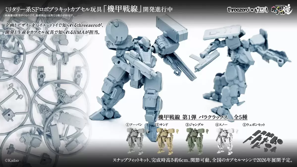 threezero CAPSULE-DOU 'Armored Frontline' First Wave Officially Announced: Customizable Military-Style Original Robot Models!