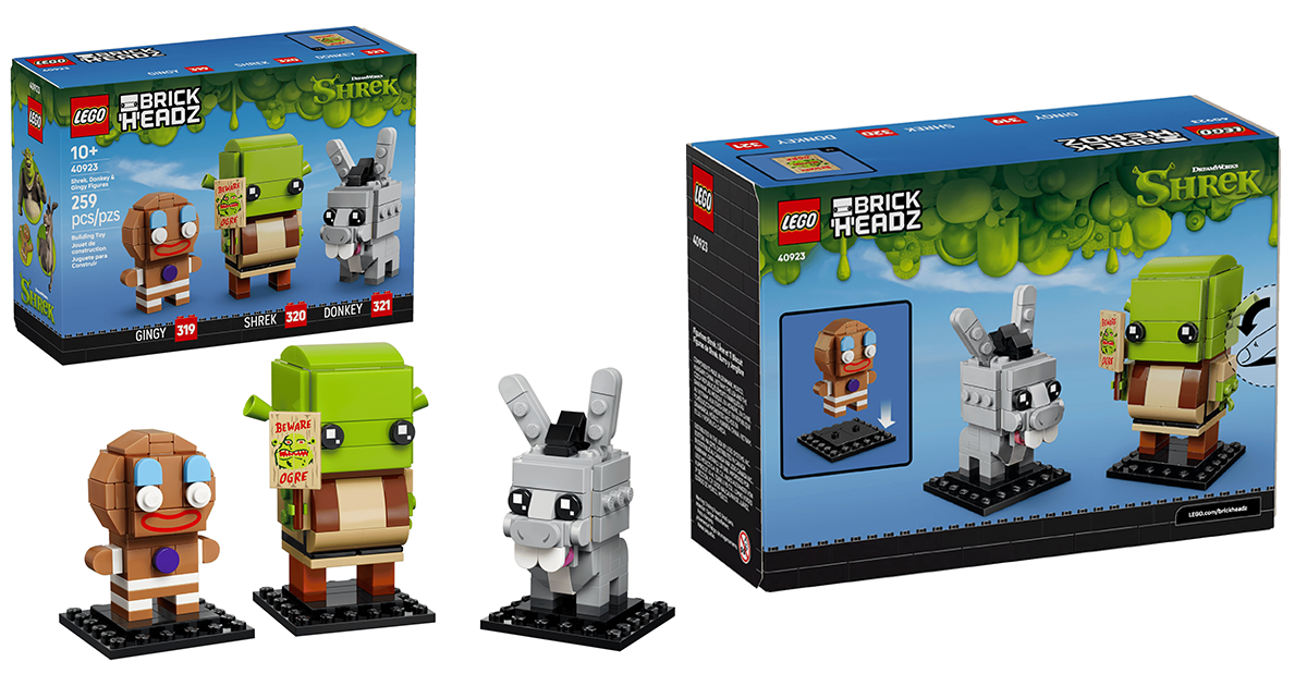 LEGO 40923 BrickHeadz Series "Shrek, Donkey & Gingy" Donkey's Buck Teeth Are Too Cute!
