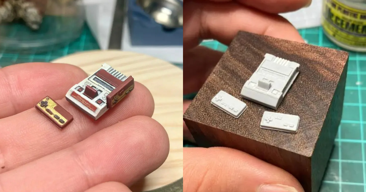 X User Crafts Mind-Blowing Miniature Famicom from Plastic Sheets, Capturing Original Version's Exquisite Detail