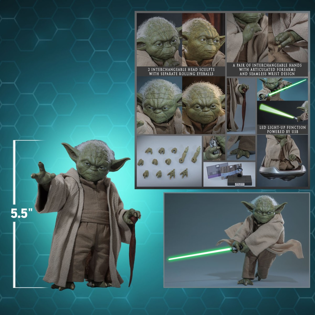 ホットトイズ『スター・ウォーズ エピソード3／シスの復讐』ヨーダ 1/6 