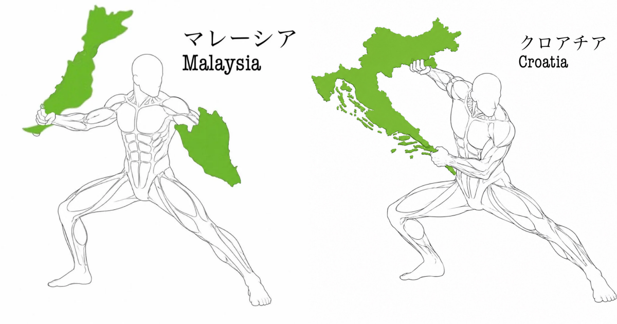 Japanese Netizens Turn World Map into Weaponry: Which Country Shape Makes the Ultimate Weapon?