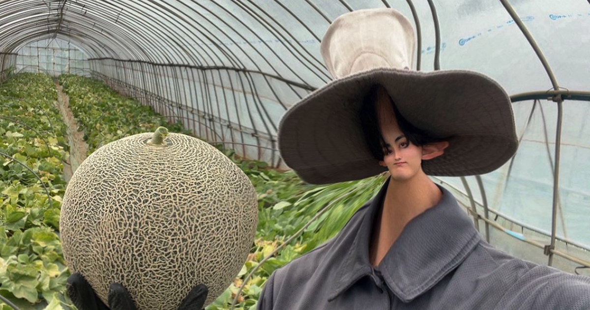 Japanese Farmer's "Warped Space" Melon Harvest Photo Sparks Hilarious Meme War: Even the Farmer Got "Harvested"...