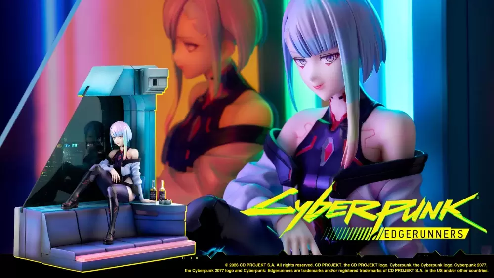 Kotobukiya Unveils "Cyberpunk: Edgerunners" Lucy 1/7 Scale Figure with LED Base and Interchangeable Night City Window Views