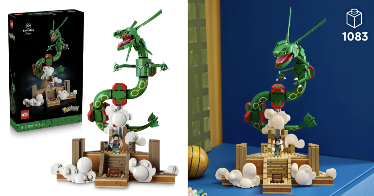 LEGO Pokémon 72168 Rayquaza Set Revealed, Featuring Zinnia Minifigure and Capturing the Sky Guardian's Iconic Form!