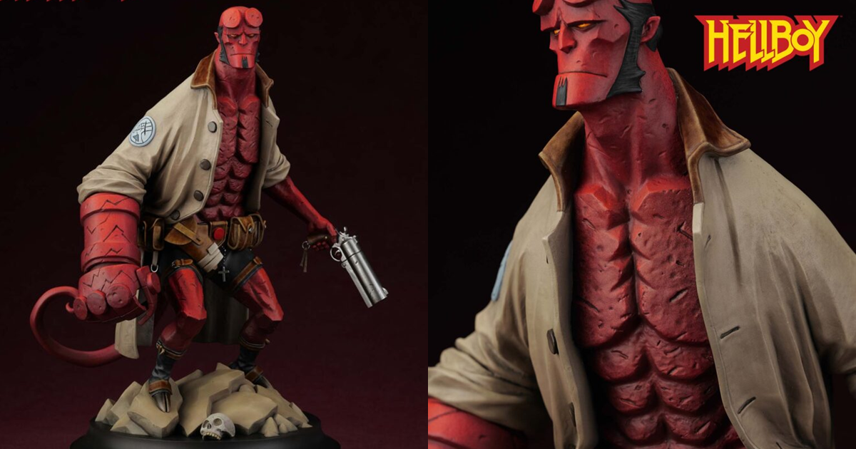 Gecco Unveils Stunning Hellboy 1/6 Scale Statue, Featuring the Iconic "Right Hand of Doom" from Classic Cover Art!