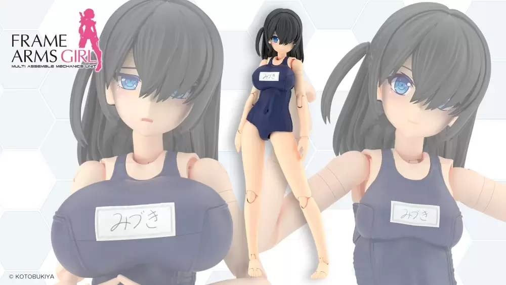 Frame Arms Girl Mizuki School Swimsuit Ver. Model Kit Revealed, Boasting New Sculpt and Customizable Chest Sizes